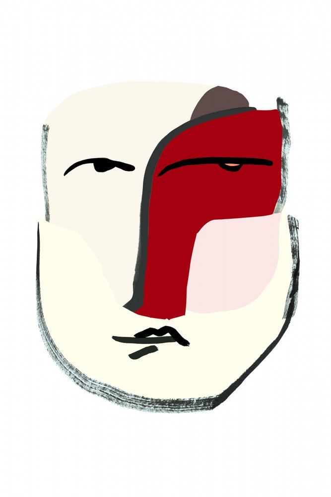 Abstract Red Face by cartissi