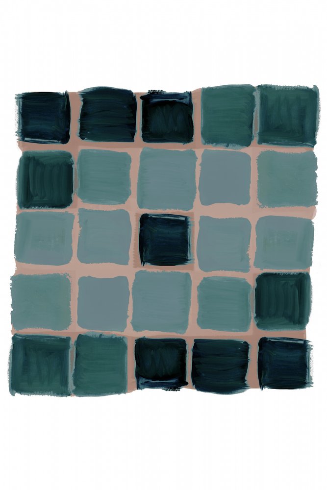 Abstract Teal Grid by cartissi