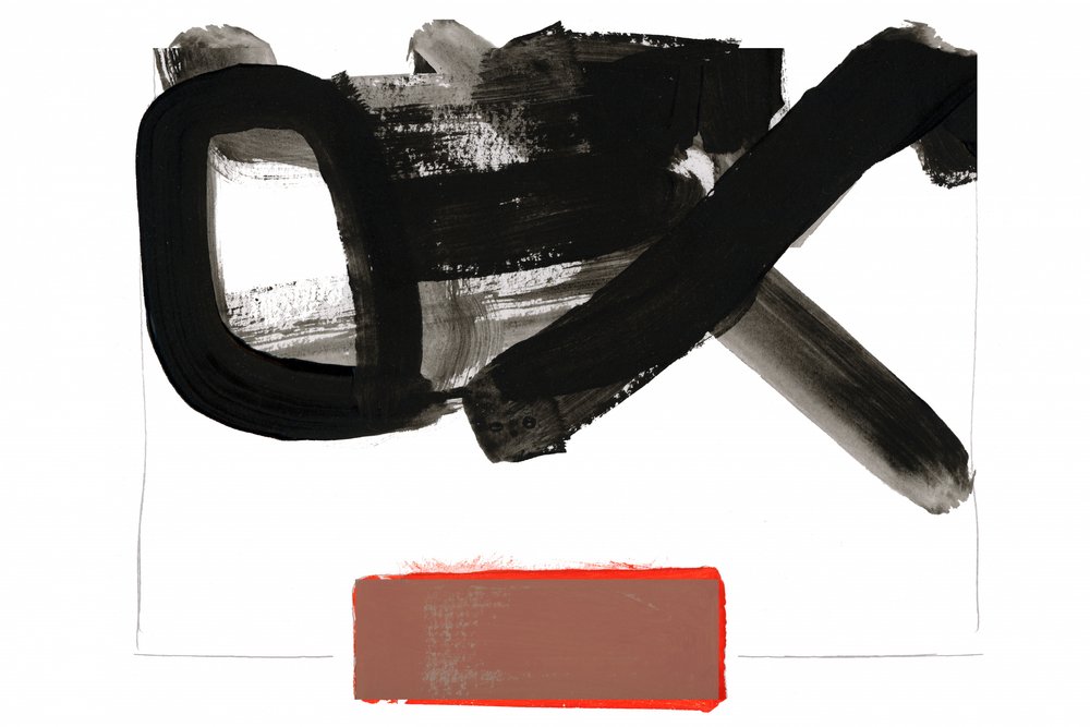 Black Strokes Red Block by cartissi