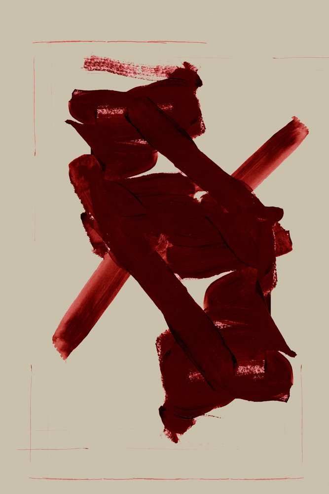 Crimson Abstract Strokes by cartissi