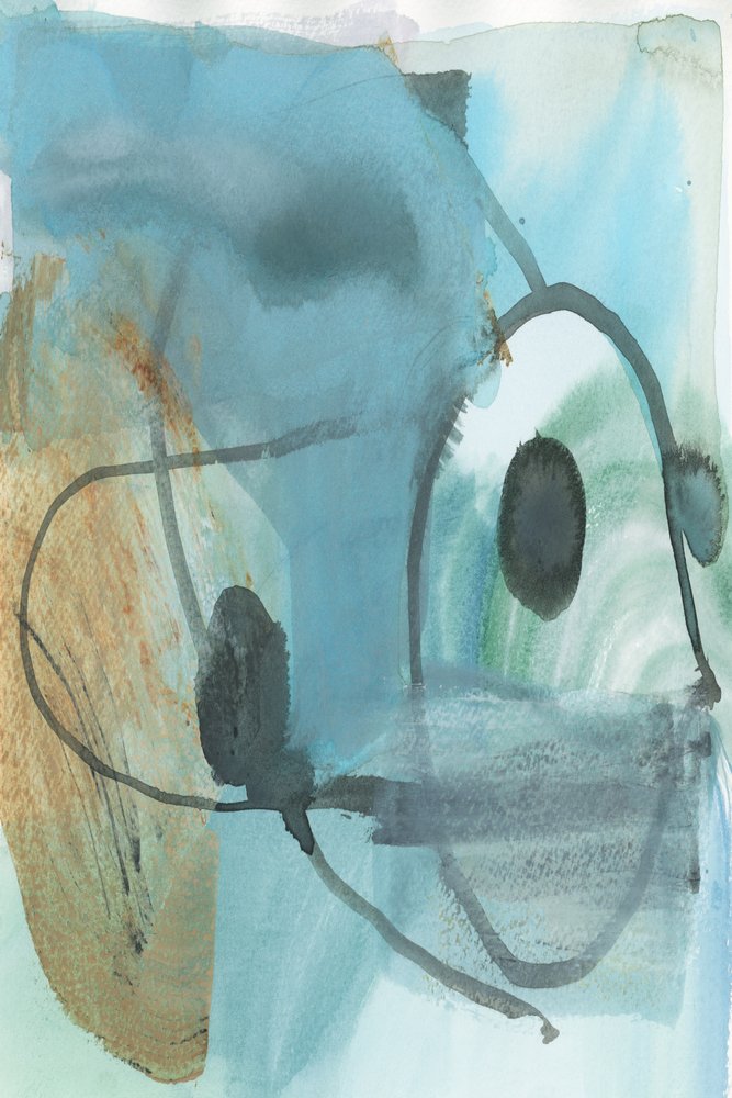 Fluid Teal Abstract by cartissi