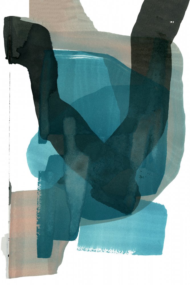 Fluid Teal Abstraction by cartissi