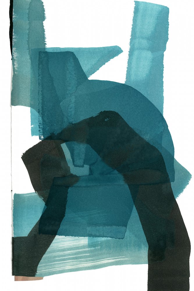 Layered Teal Abstract Forms by cartissi