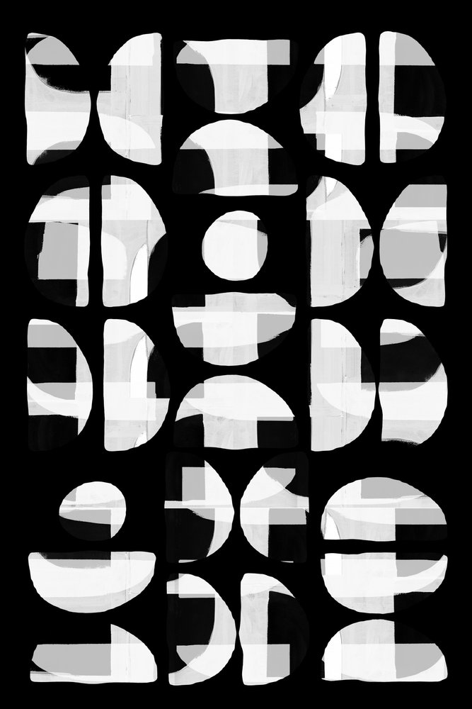 Monochrome Geometric Abstract by cartissi