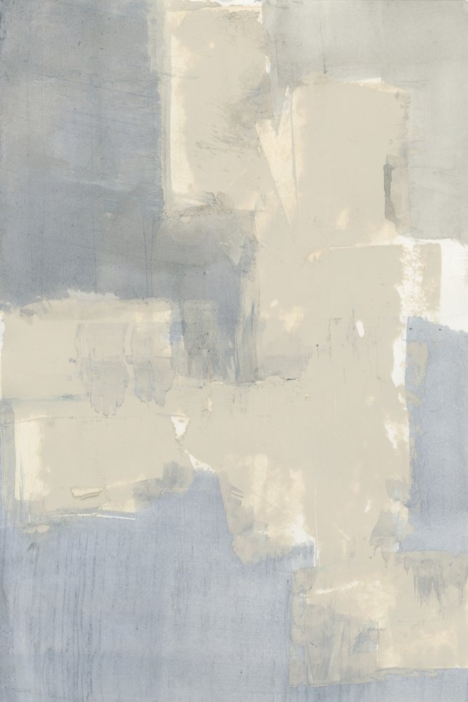 Muted Blue Beige Abstract by cartissi