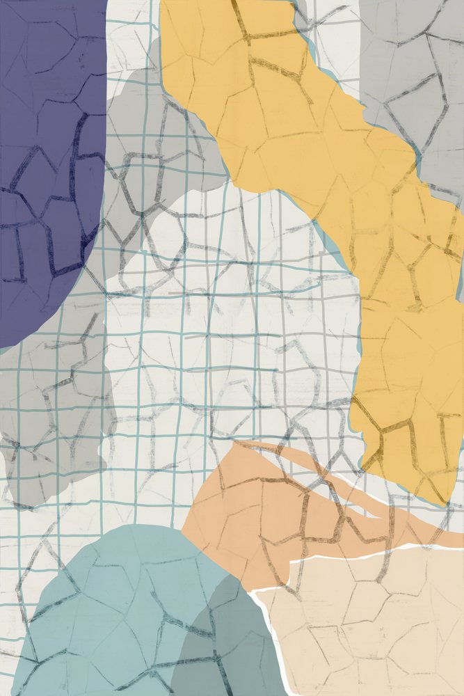 Muted Cracked Grid Abstract by cartissi