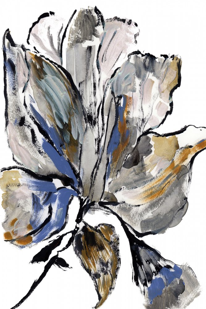 Painterly Blue Flower by cartissi