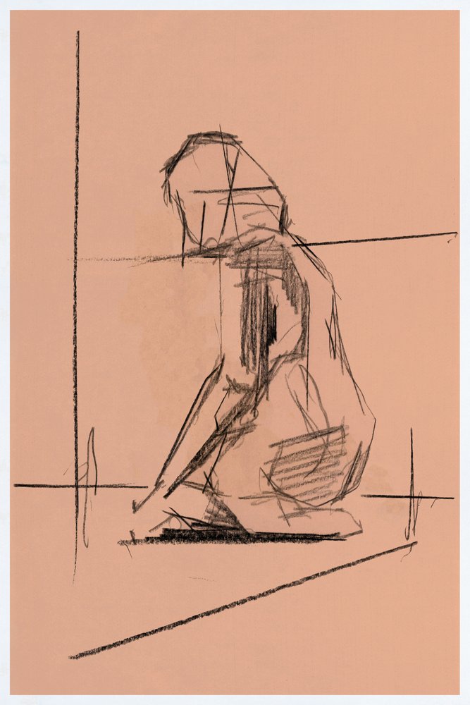 Pensive Figure Drawing by cartissi