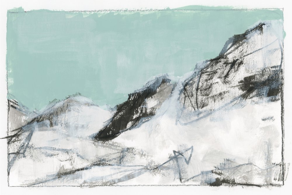 Snowy Mountain Abstract by cartissi