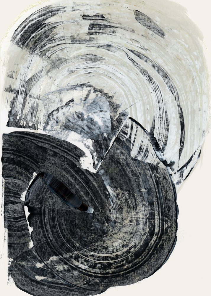Swirling Monochrome Abstract by cartissi