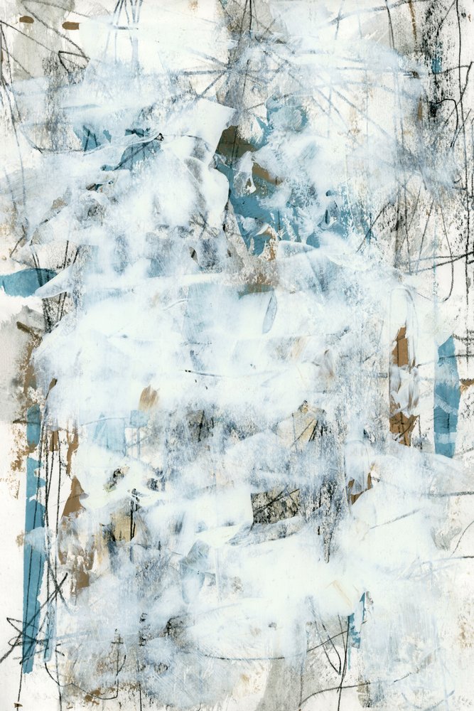Textured White Blue Abstract by cartissi