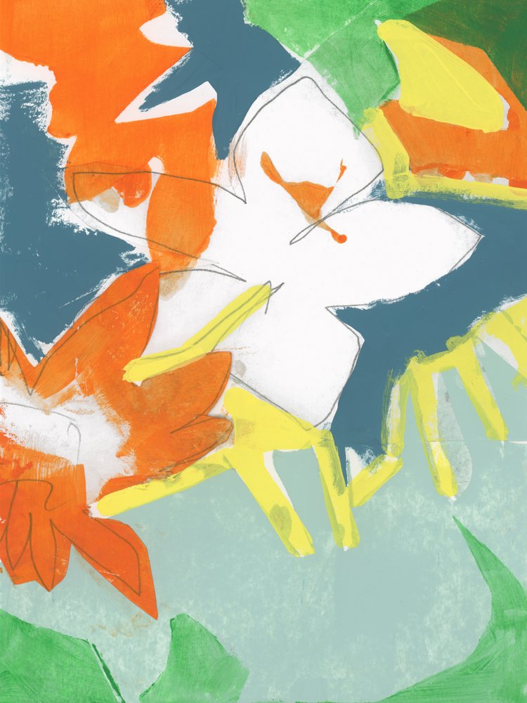 Vibrant Abstract Flowers by cartissi
