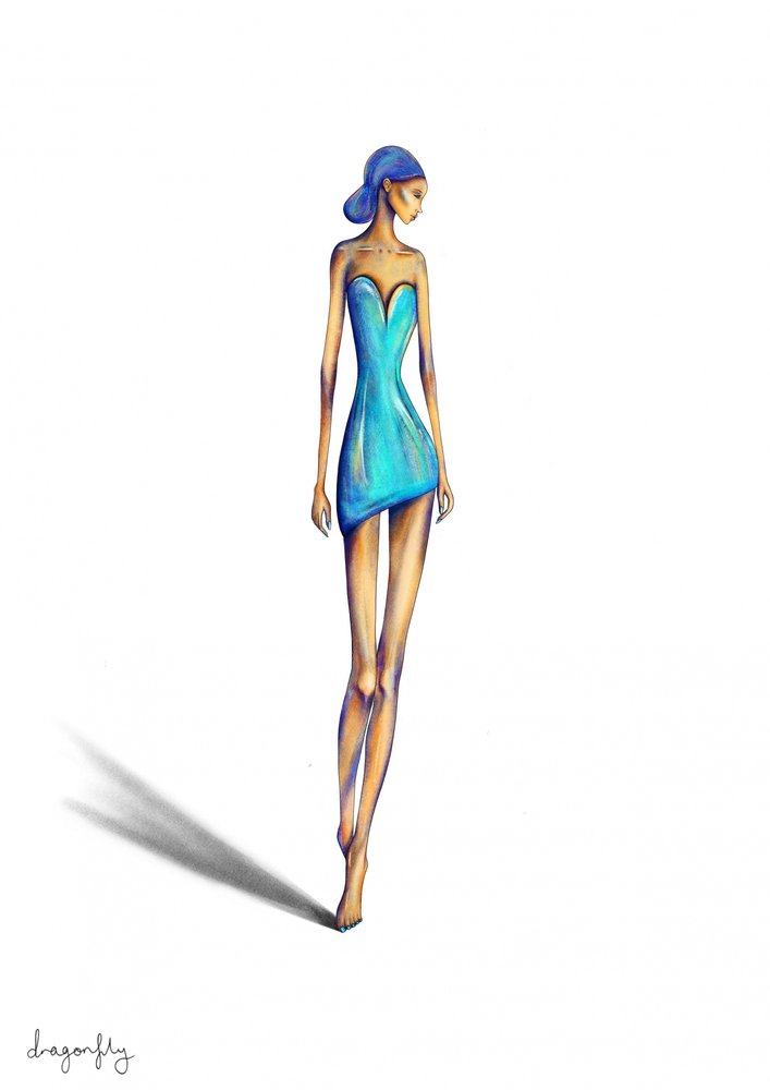 Chic Blue Dress Woman by dragonfly