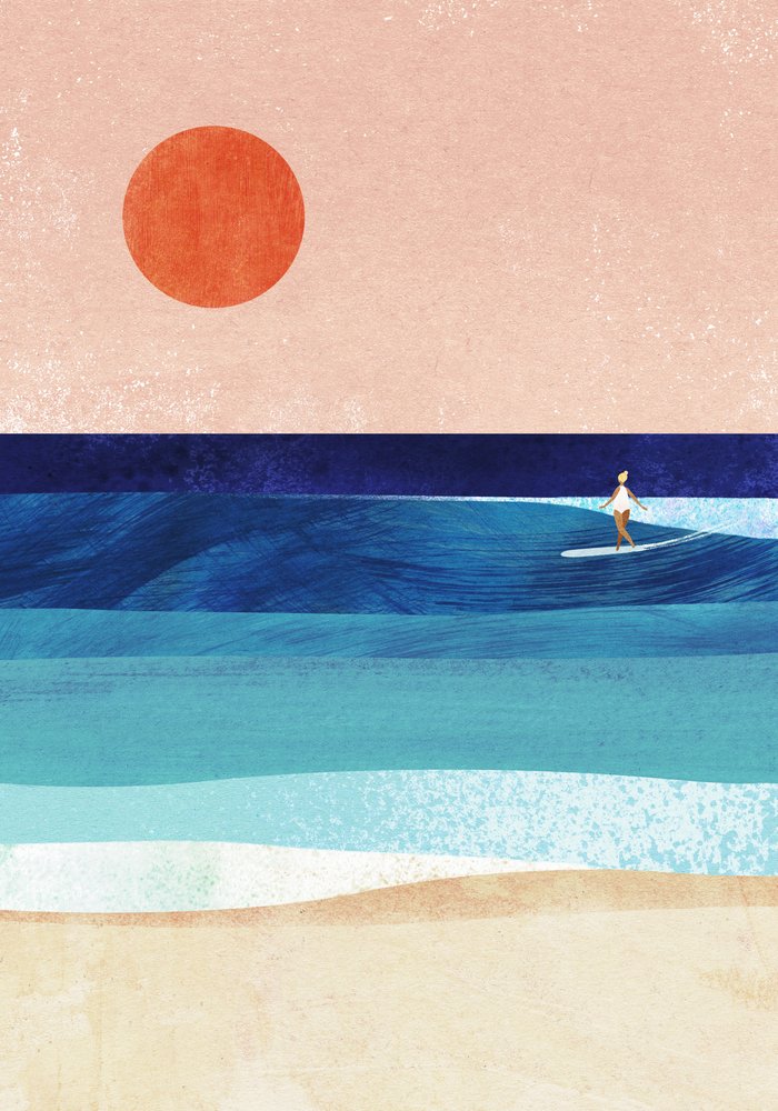 Serene Surf Sunset by longwayhome