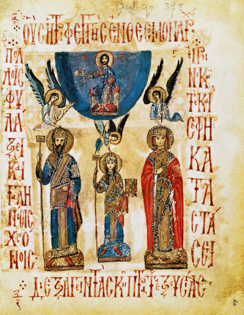The coronation of Emperor Alexios I Komnenos with his w... (1092497)