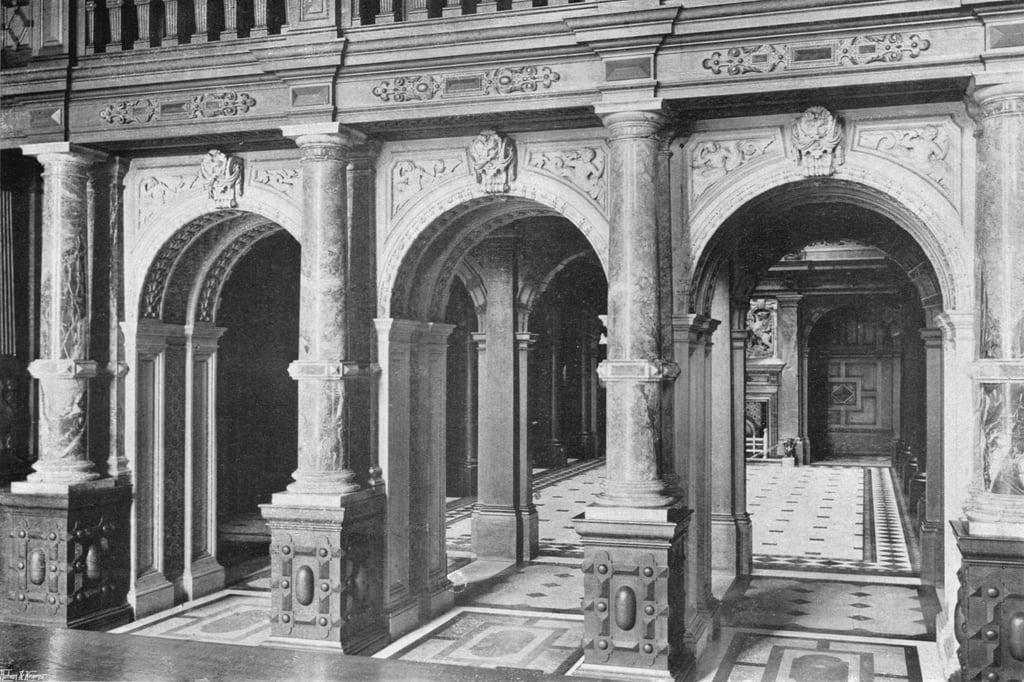 The Marble Hall (b/w photo) by Charles Latham