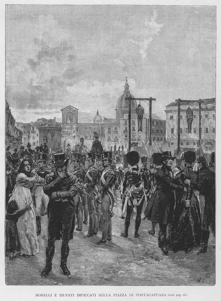 Morelli E Silvati Hanged On The Square Of Portacapuana (engraving)