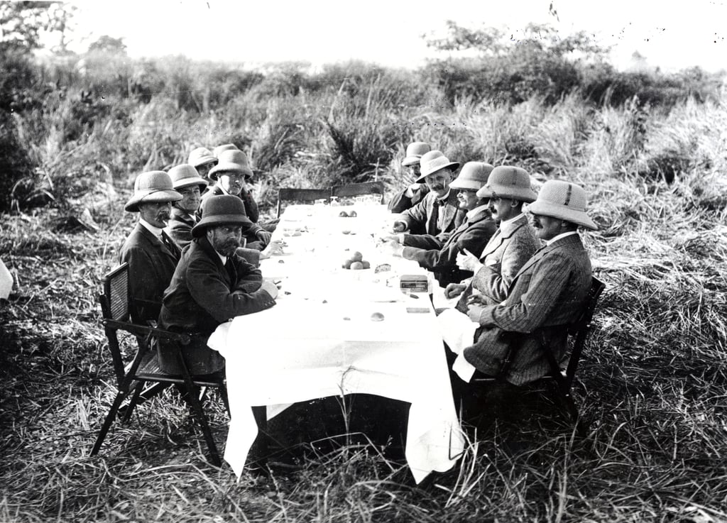 Image of King George V Shooting Tigers in Nepal, 1911 (b/w photo