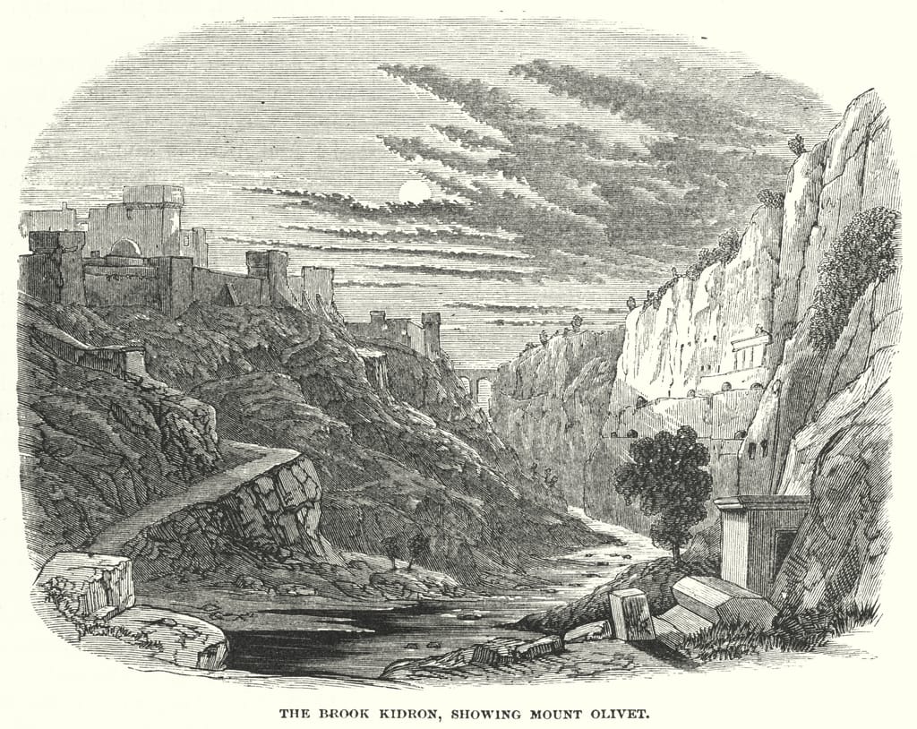 The Brook Kidron, showing Mount Olivet (engraving)