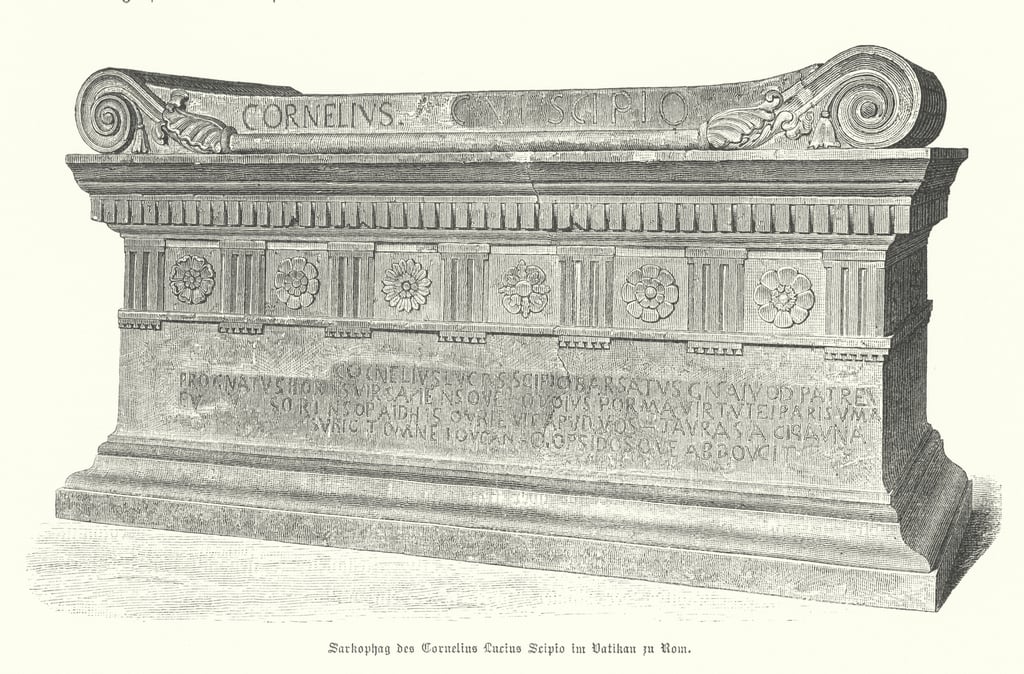 Sarcophagus of Roman soldier and consul Lucius Cornelius Scipio