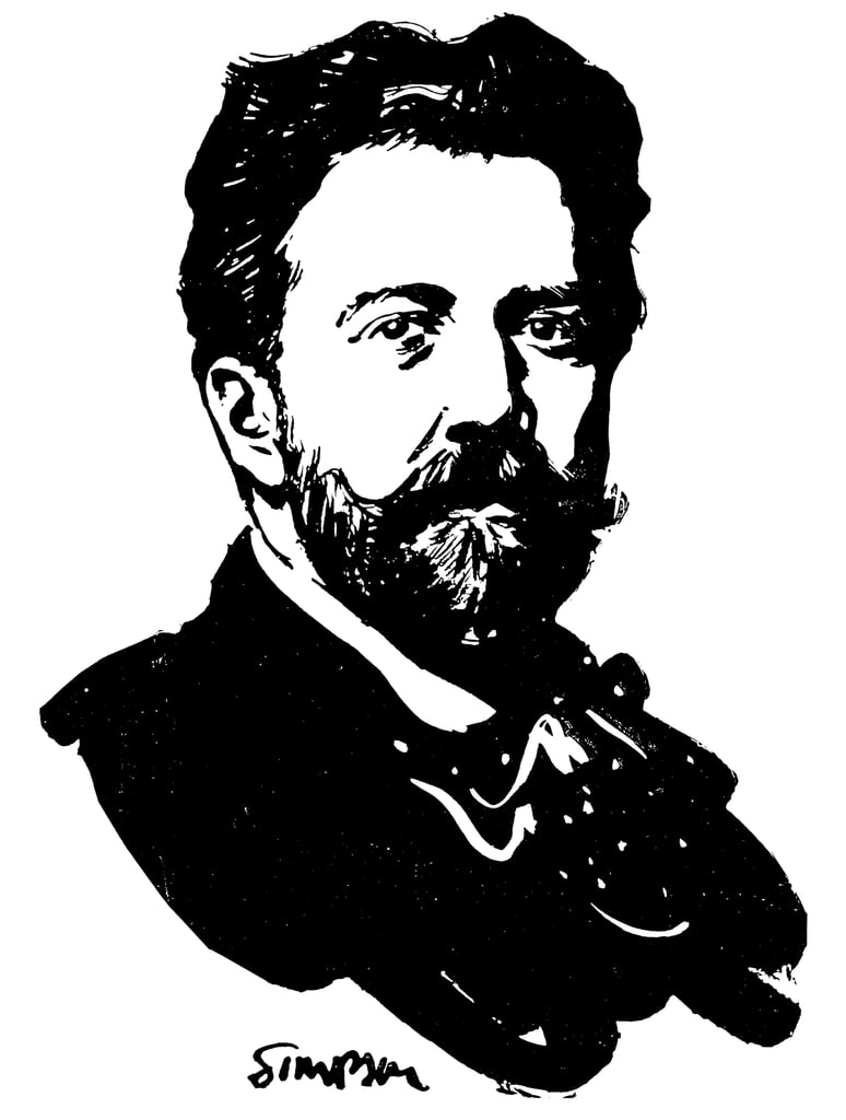 Sir Henry J Wood (lithograph) by Joseph (after) Simpson