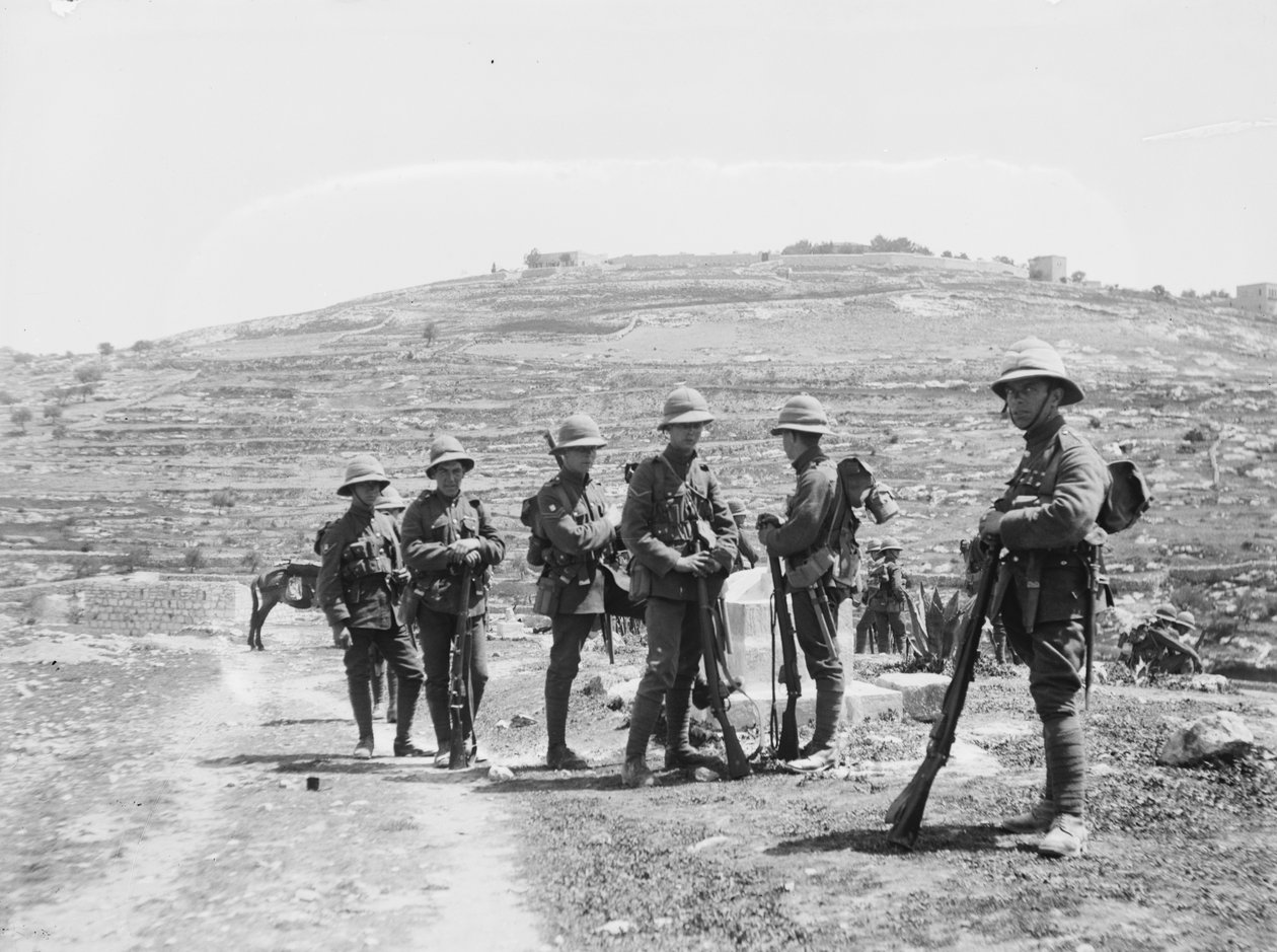 British Soldiers Outside Jerusalem, During Anti-Jewish Riot by Unbekannt Unbekannt