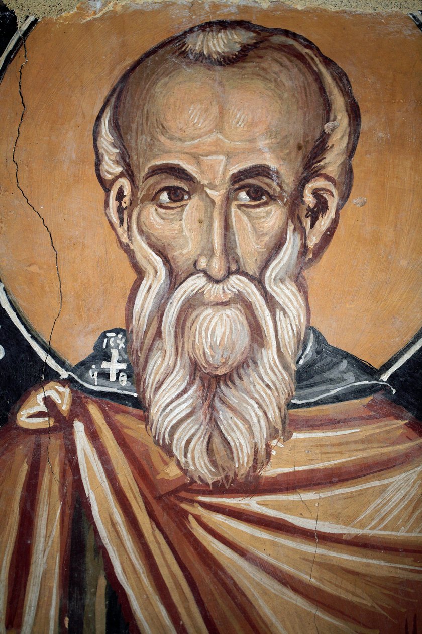 Byzantine Fresco from the 15th century (detail) St Theodose the Cenobriac by Unknown
