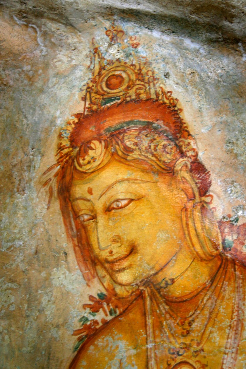 Fresco on the Wall of Sigiriya Rock, Matale District, Sri Lanka by Unknown