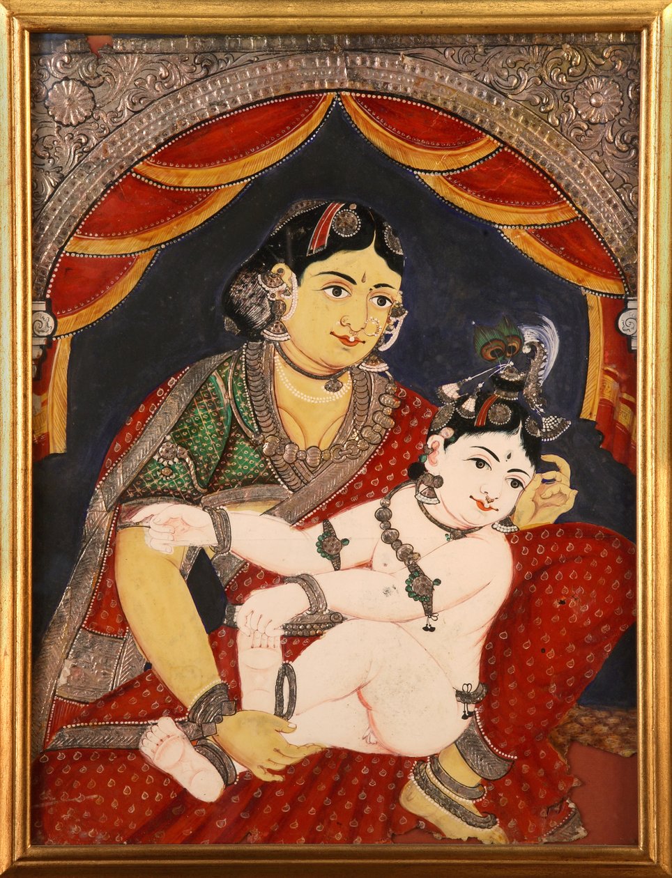 Krishna, Tanjavore School of Painting, late 19th century, Tamil Nadu, India by Unknown