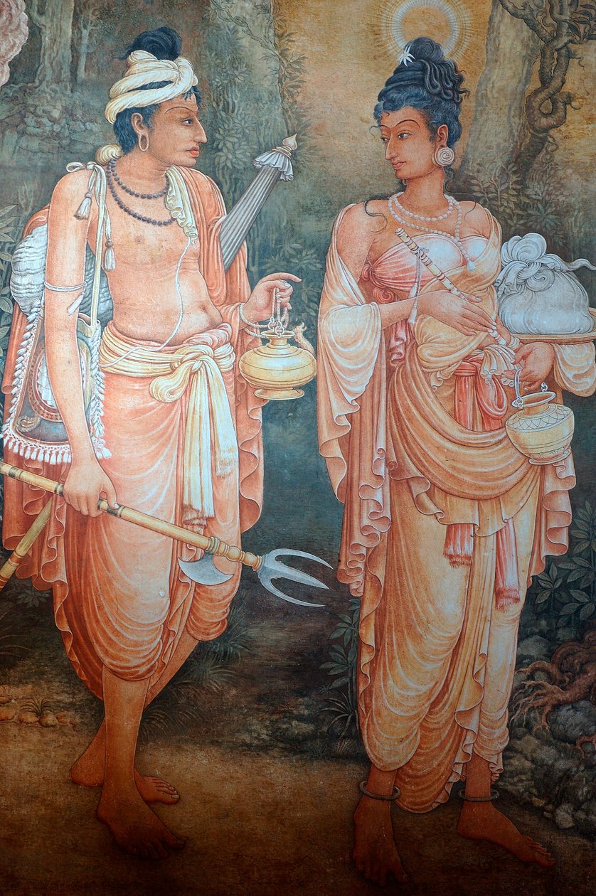 Mural on the Walls of Kelaniya Temple, Kelaniya Vihara, Sri Lanka by Unknown