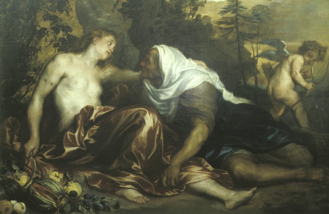 Vertumnus and Pomona, Van Dyck Work of Art, Palazzo Bianco, Genoa, Liguria, Italy by Unknown