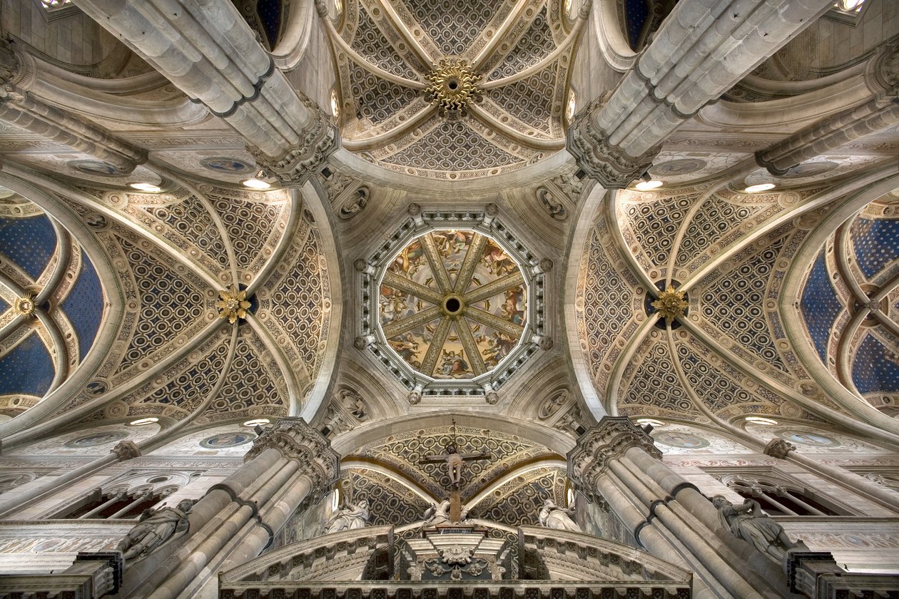 Dome and Vaults in the Transept, Certosa di Pavia, Lombardy, Italy by Unknown