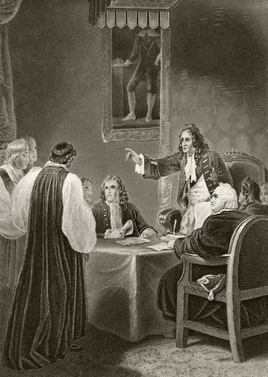 King James II of England Facing Bishops in the Privy Council, 1688, from 