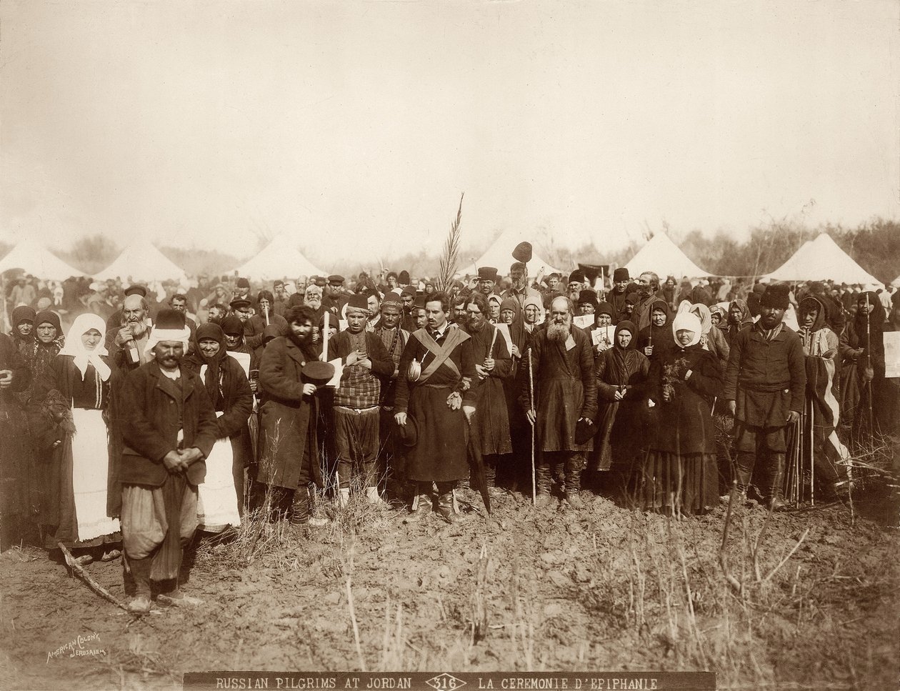 Russian pilgrims at the River Jordan, preparing for the Epiphany celebration, 1898-1911 by American Photographer