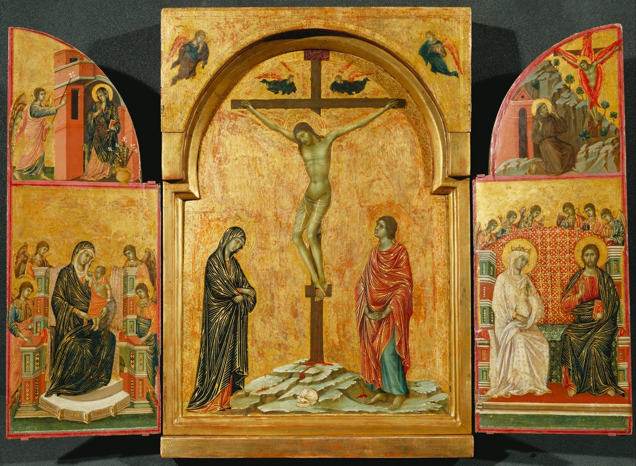 Triptych: Crucifixion and Other Scenes by Duccio di Buoninsegna
