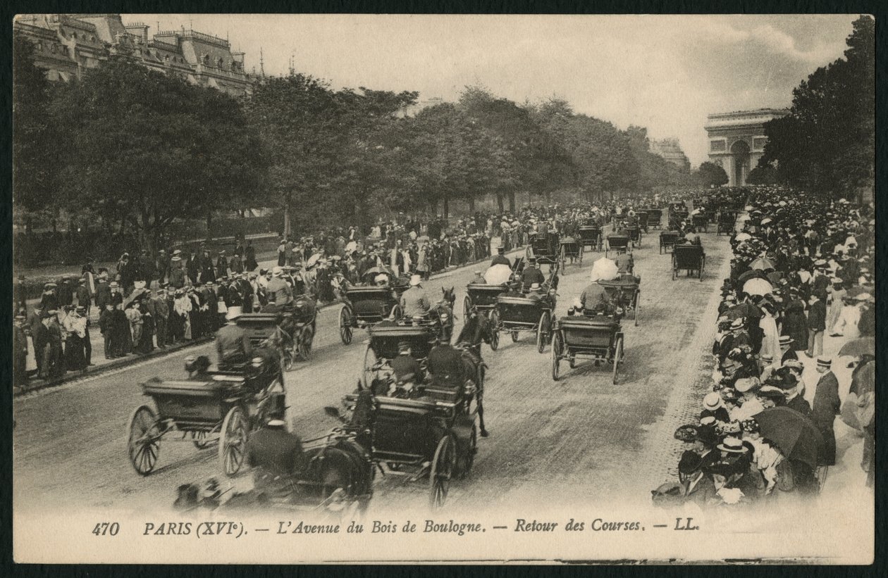 Return from the Races, Avenue du Bois de Boulogne, Paris by French Photographer