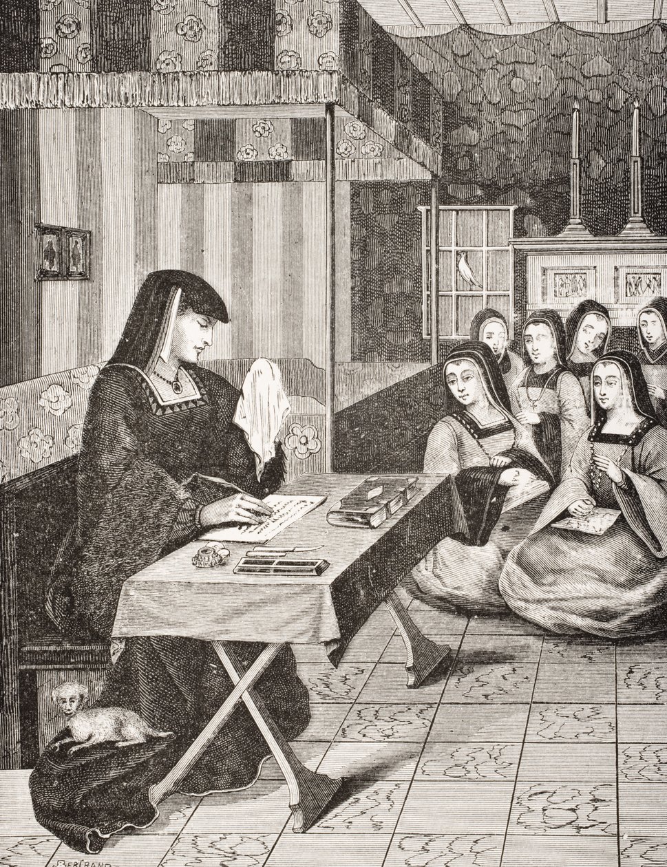 Court of the Ladies of Queen Anne of Brittany (1477-1514), after a 16th century miniature from 