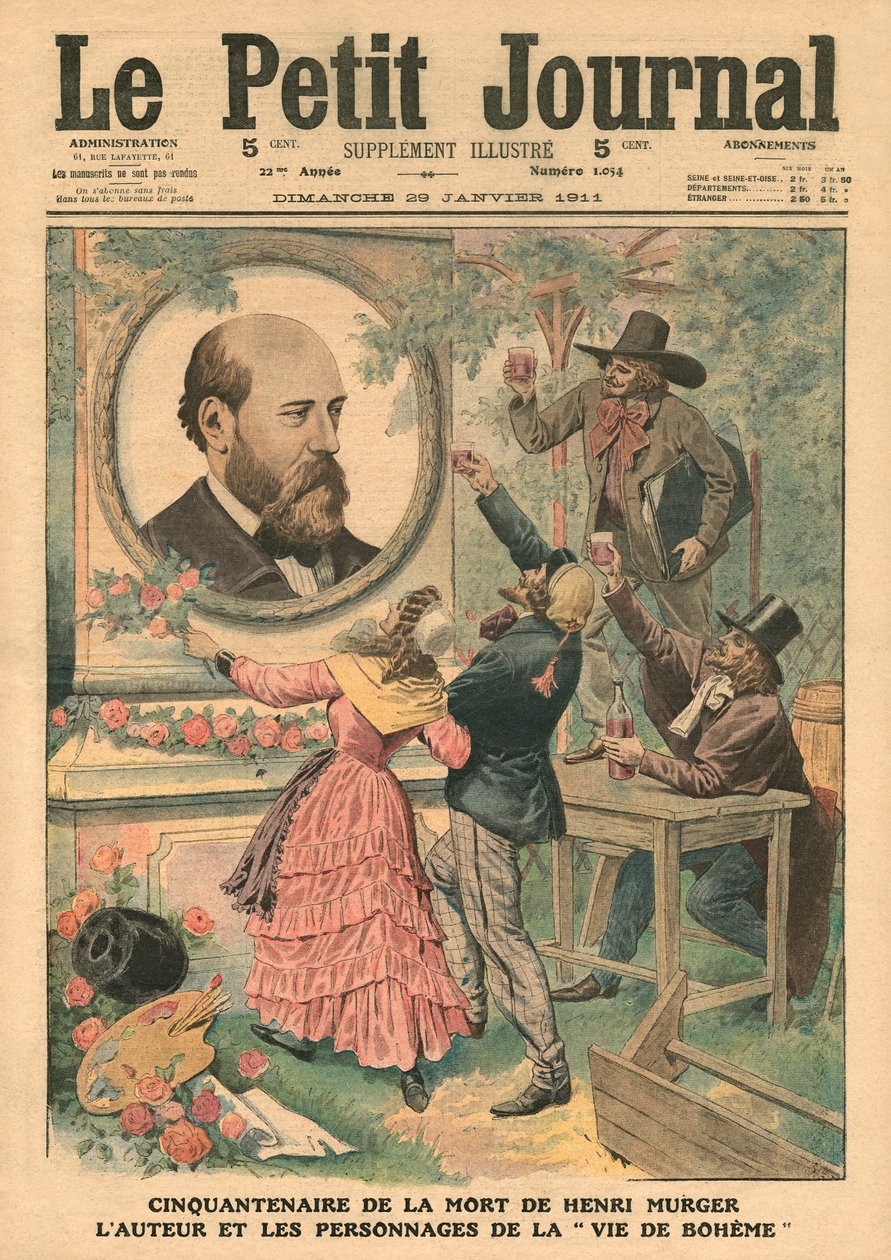 Fiftieth Anniversary of the Death of Henri Murger, the Author and the Characters of 