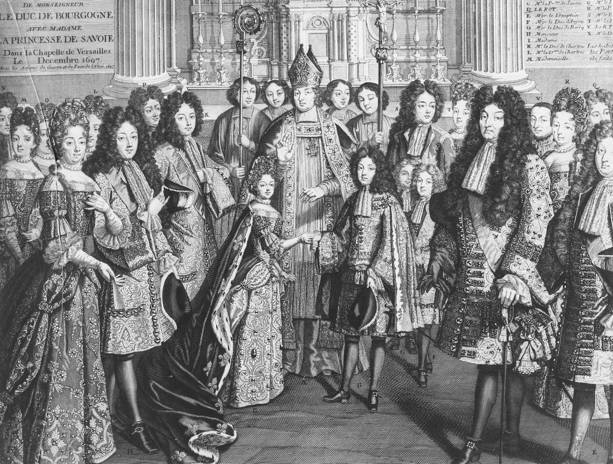 Marriage of Louis de France with Marie Adelaide de Savoie in the Royal Chapel of Versailles, December 1694, in the Presence of King Louis XIV by French School