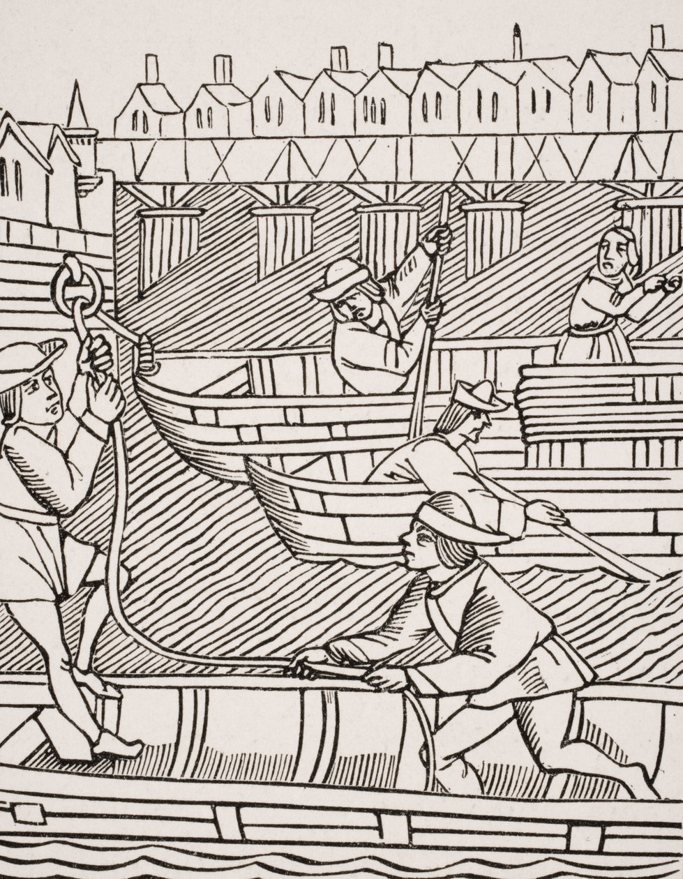 Toll Under the Bridges of Paris, after a woodcut in 