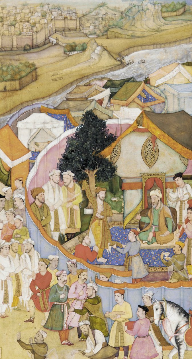 Daud Receives a Robe of Honor from Munim Khan (Illustration from a Dictionary) by Hiranand