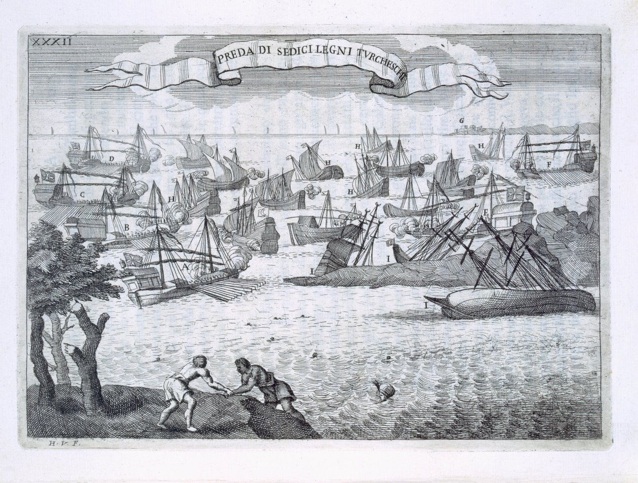 Sixteen Pirate Ships Sunk by Italians, Illustration from 