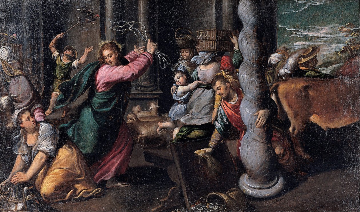 Driving of the Merchants from the Temple by Sigismondo Scarsellino