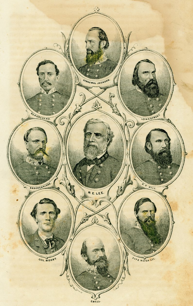 Confederate Generals (Subjects Include Generals Stonewall Jackson, Longstreet, A.P. Hill, Fitzhugh Lee, Ewell, Breckinridge, Beauregard, and Lee and Col. Mosby) by Unknown
