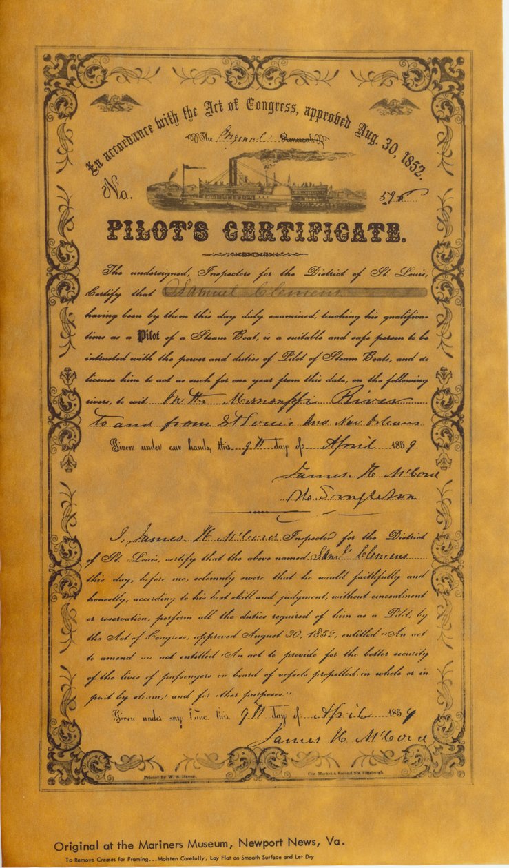 Facsimile Reproduction of a Steamboat Pilot by Unknown