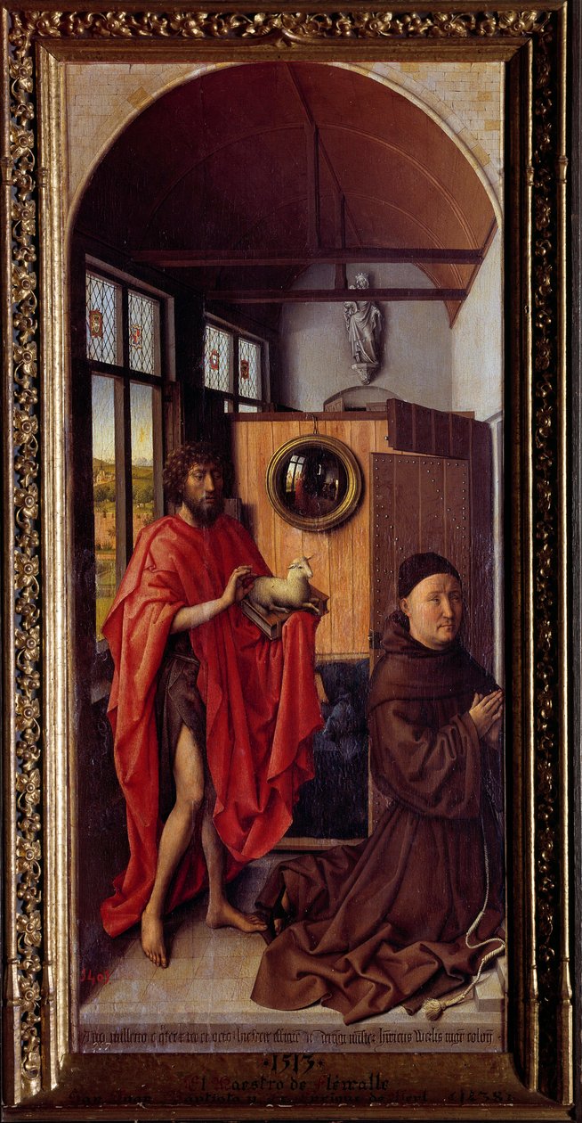 Saint John the Baptist and the Franciscan brother Henri de Werl by Master of Flémalle