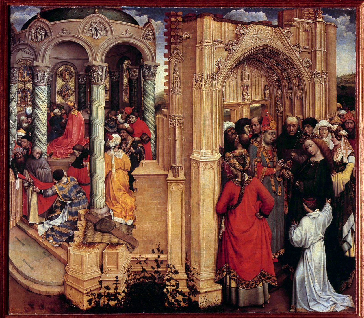 The Marriage of the Virgin. Painting by Robert Campin known as the Master of Flemalle (1375-1444) 15th century. Madrid, Prado Museum by Master of Flémalle