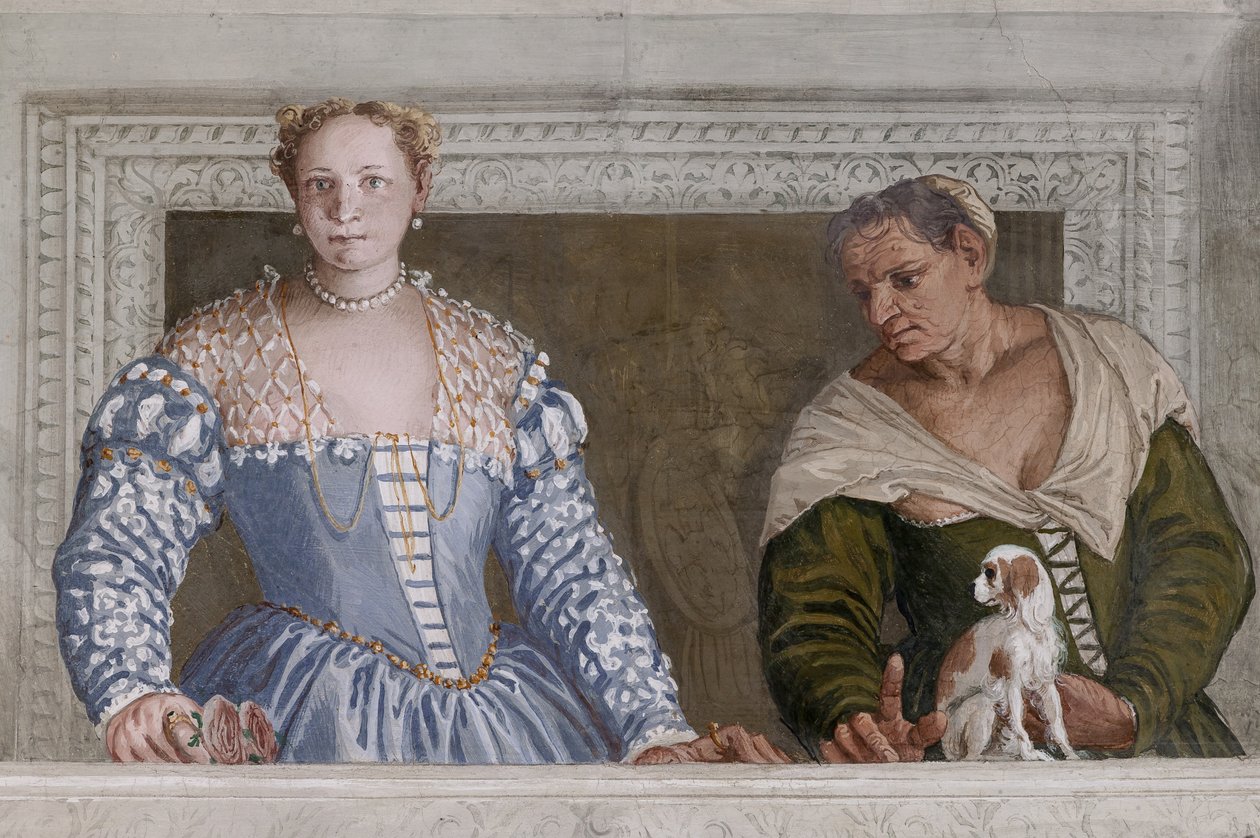 Donna Barbaro and her nurse, the Hall of Olympus (detail) by Veronese