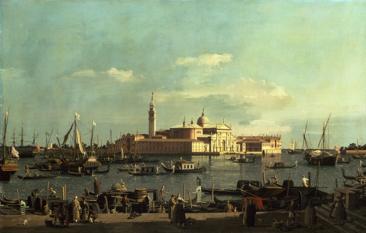 A View of the San Marco Basin from the Riva Degli Schiavoni, Venice by Canaletto
