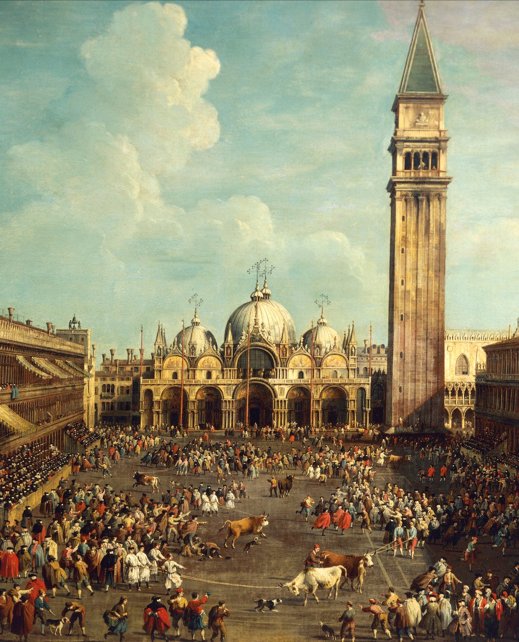 Bullfighting or Bull Hunting in Piazza San Marco by Canaletto